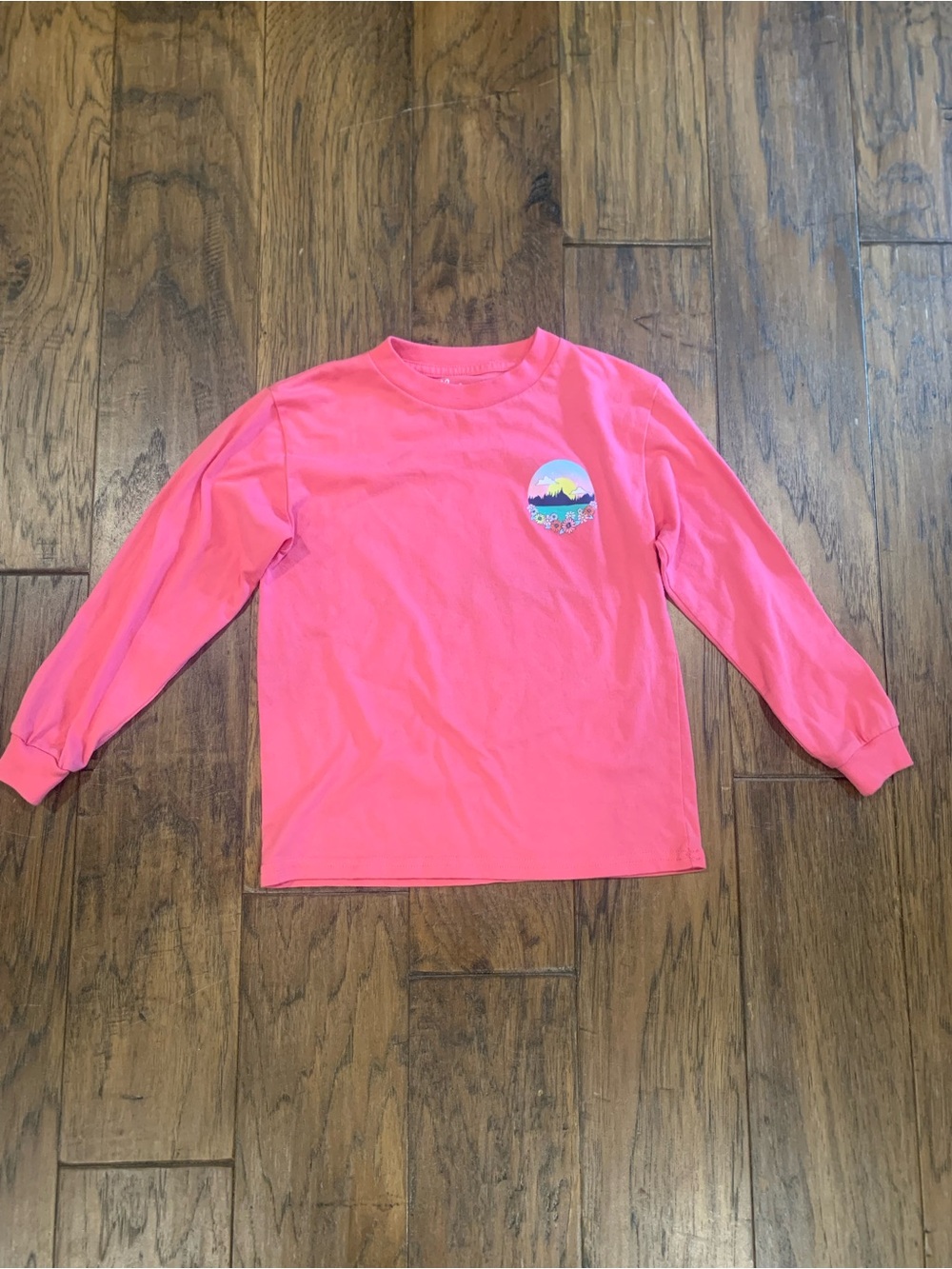 Girls'  Pink Long-Sleeve Tee with Graphic